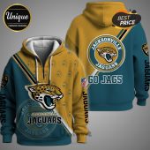Jacksonville Jaguars hoodie with team logo, colors, and 'Go Jags' text.!