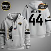 White Jacksonville Jaguars hoodie with Walker and 44 on back, logo on front.!