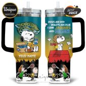 Personalized Jacksonville Jaguars Snoopy Bud Light 40oz Tumbler - Show your team spirit!