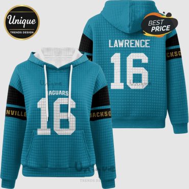 Jacksonville Jaguars Trevor Lawrence  16 Waffle Knit Hoodie