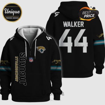 Jacksonville Jaguars WALKER 44 NFL Quarter Zip Pullover Hoodie