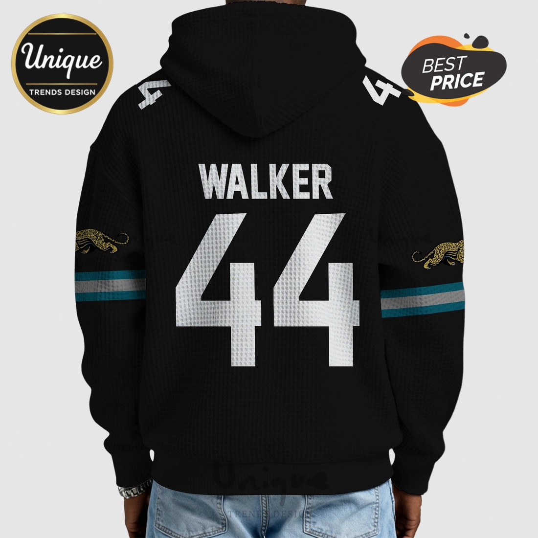 Jacksonville Jaguars WALKER 44 NFL Quarter Zip Pullover Hoodie Jacksonville Jaguars WALKER 44 NFL Quarter Zip Pullover Hoodie