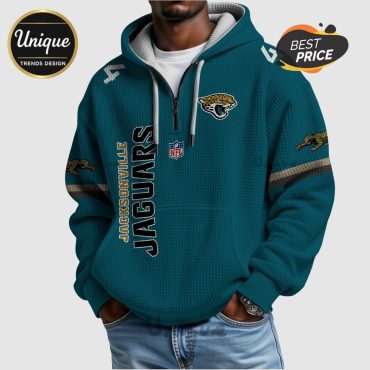 Jacksonville Jaguars Walker 44 NFL Quarter Zip Waffle Hoodie