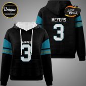 Jaguars Meyers 3 hoodie, front features 'Jaguars' and number 3, back shows 'Meyers' and number 3, aqua shoulder stripes.!