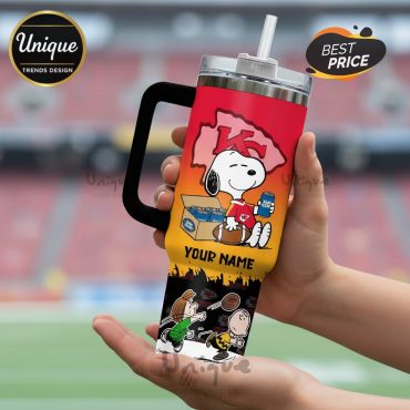 Kansas City Chiefs Snoopy Personalized 40oz Tumbler