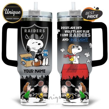 Las Vegas Raiders Snoopy Roses are Red Poem 40oz Tumbler
