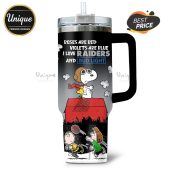 Las Vegas Raiders Snoopy tumbler with red roses and a 'Roses are Red' poem design, 40oz.