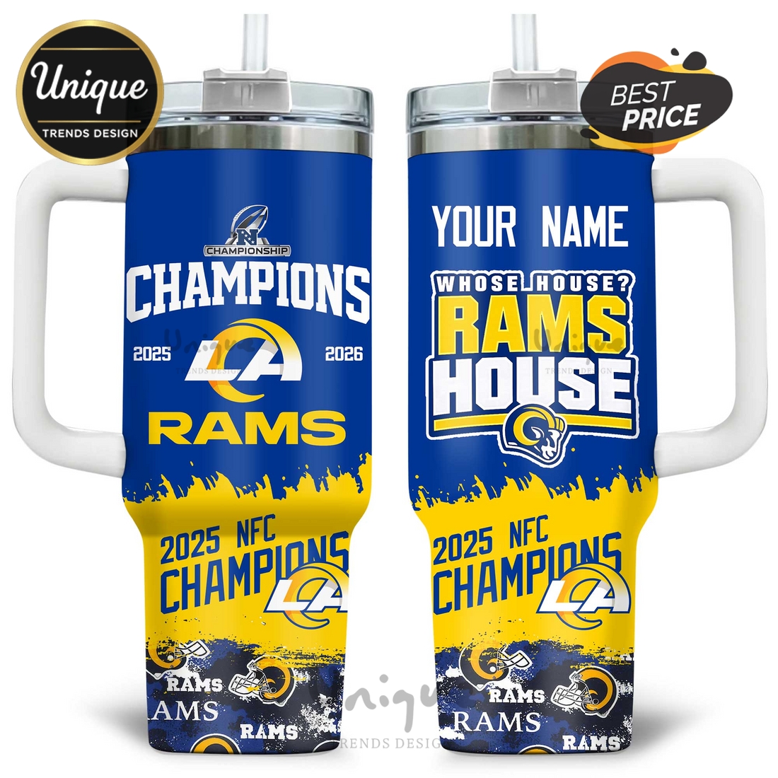 Los Angeles Rams 2025 NFC Champions Personalized Fan Gift Travel Mug Tumbler Los Angeles Rams 2025 NFC Champions Personalized Fan Gift Travel Mug Tumbler