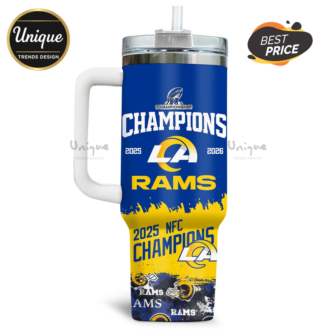 Los Angeles Rams 2025 NFC Champions Personalized Fan Gift Travel Mug Tumbler Los Angeles Rams 2025 NFC Champions Personalized Fan Gift Travel Mug Tumbler