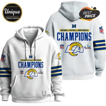 Los Angeles Rams  2026 Champions Super Bowl LX Zip Waffle Hoodie