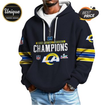 Los Angeles Rams NFC Champions Super Bowl LX Zip Waffle Hoodie