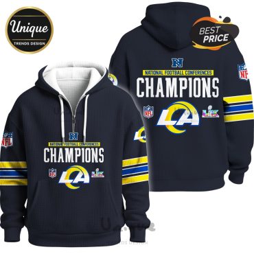 Los Angeles Rams NFC Champions Super Bowl LX Zip Waffle Hoodie