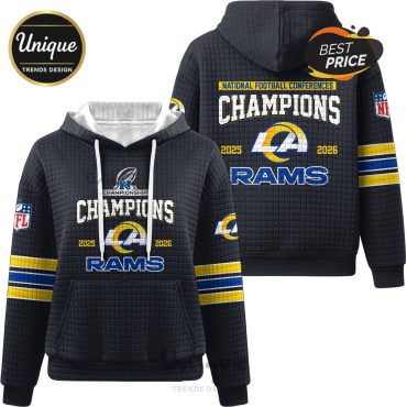 Los Angeles Rams Super Bowl Champions 2025-2026 Zip Waffle Hoodie