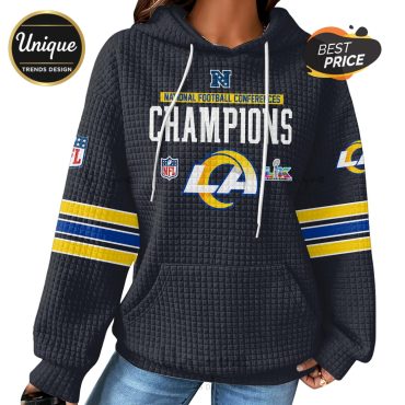 Los Angeles Rams Super Bowl LX Champions Waffle Hoodie