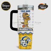 Marquette Golden Eagles themed tumbler with space for personalization and school logos!