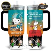 Miami Dolphins Snoopy Bud Light 40oz Tumbler Personalized - Perfect gift for football fans!