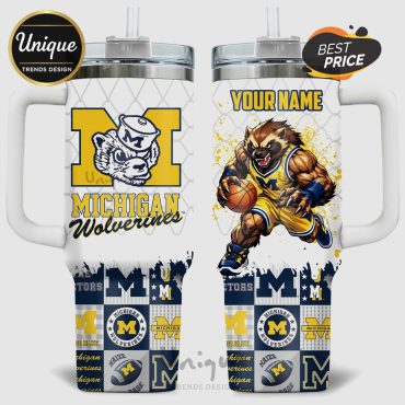Michigan Wolverines Basketball Fan Personalized 40oz Tumbler