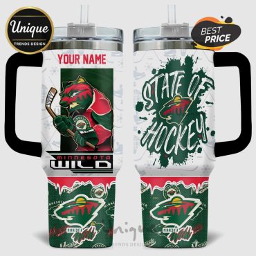 Minnesota Wild State Of Hockey 40oz NHL Stanley Personalized Tumbler