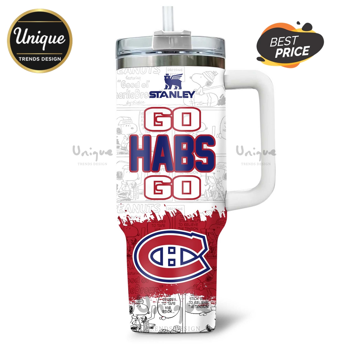 Montreal Canadiens Snoopy Good Ol’ Charlie Brown Stanley Tumbler Montreal Canadiens Snoopy Good Ol’ Charlie Brown Stanley Tumbler