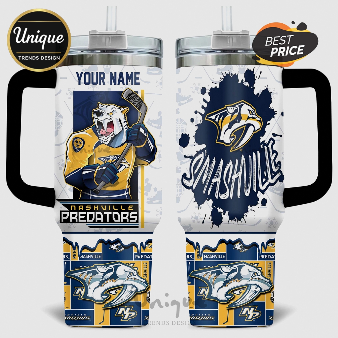 Nashville Predators Smashville NHL 40oz Stanley Inspired Tumbler Nashville Predators Smashville NHL 40oz Stanley Inspired Tumbler