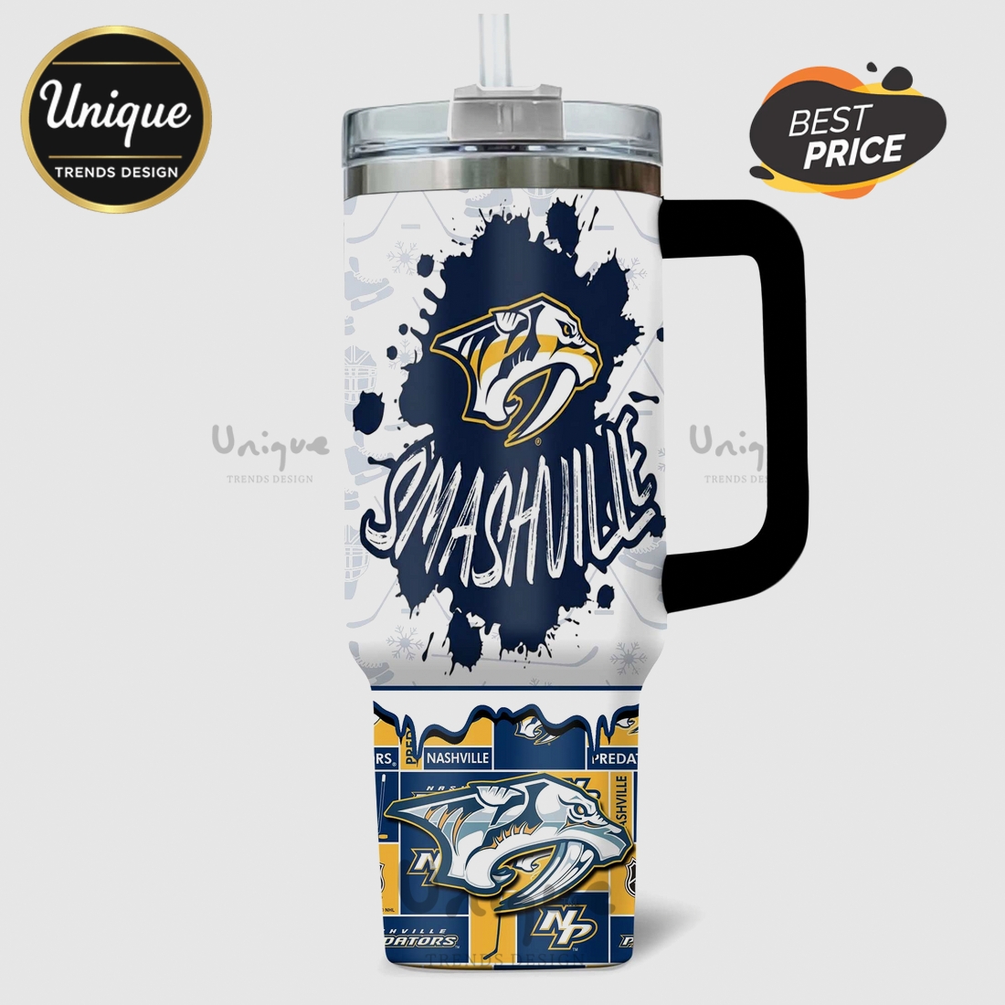 Nashville Predators Smashville NHL 40oz Stanley Inspired Tumbler Nashville Predators Smashville NHL 40oz Stanley Inspired Tumbler