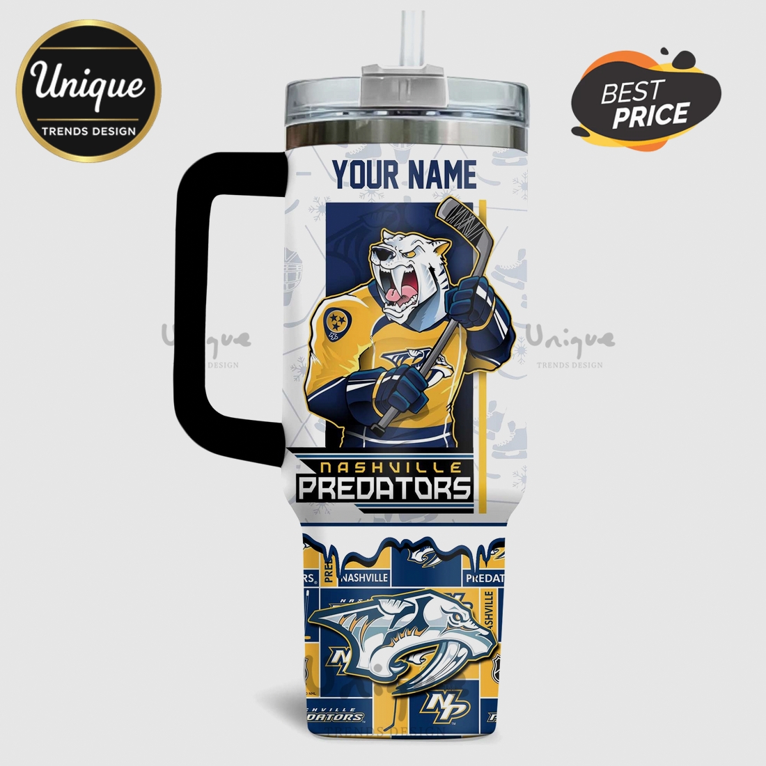 Nashville Predators Smashville NHL 40oz Stanley Inspired Tumbler Nashville Predators Smashville NHL 40oz Stanley Inspired Tumbler
