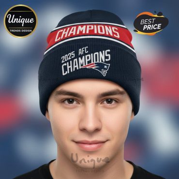 New England Patriots 2025 AFC Champions Commemorative Beanie Hat New England Patriots 2025 AFC Champions Commemorative Beanie Hat