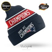 Navy beanie with 'Champions' across the top, and '2025 AFC Champions' with a football logo near the brim.!