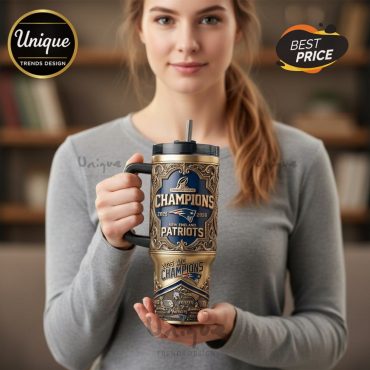 New England Patriots 2025 AFC Champions Personalized 3D Sports Tumbler