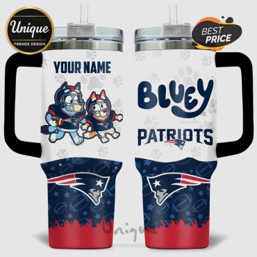 New England Patriots Bluey Dog Fan 40oz Stainless Steel Tumbler