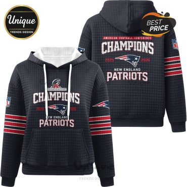 New England Patriots Champions 2025-2026 American Football Waffle Hoodie