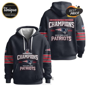 New England Patriots Champions 2025-2026 Super Bowl Zip Waffle Hoodie
