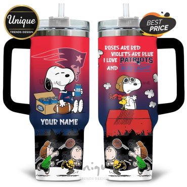 New England Patriots Snoopy Bud Light Personalized Tumbler