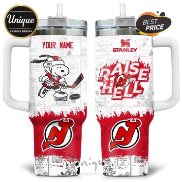 New Jersey Devils Snoopy Raise Hell Personalized 40oz Tumbler