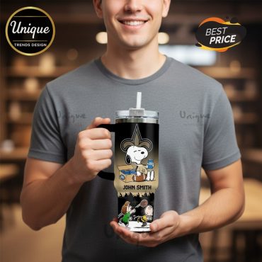 New Orleans Saints Snoopy Personalized 40oz Tumbler