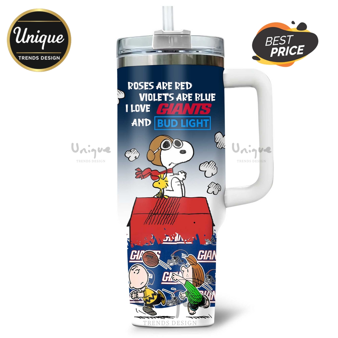 New York Giants Snoopy Roses Are Red Personalized Tumblers 40oz New York Giants Snoopy Roses Are Red Personalized Tumblers 40oz