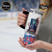New York Rangers hockey tumbler with a Statue of Liberty design.!