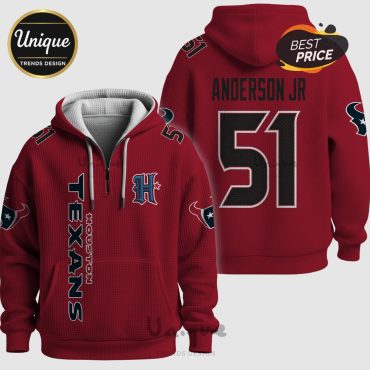 NFL Houston Texans Anderson Jr. 51 Waffle Quarter-Zip Hoodie