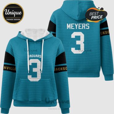 NFL Jacksonville Jaguars  3 Jakobi Meyers Waffle Pullover Hoodie