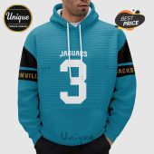 Blue Jaguars hoodie with the number 3 and Jacksonville on the sleeve.!