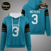 Blue hoodie featuring 'Jaguars' and number 3 on the front, and 'Meyers' and number 3 on the back.!