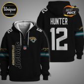 Black Jacksonville Jaguars hoodie with number 12 and the name HUNTER on the back.!