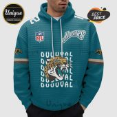 Teal hoodie with Jaguars logo, NFL logo, leopard head, and text 'DUUUVAL'.!