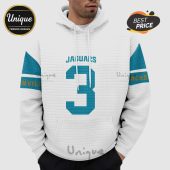 White hoodie with Jaguars text and number 3 design.!
