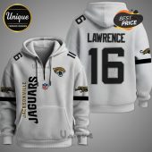 White Jacksonville Jaguars hoodie with Lawrence 16 on the back and Jaguars logo on the front.!