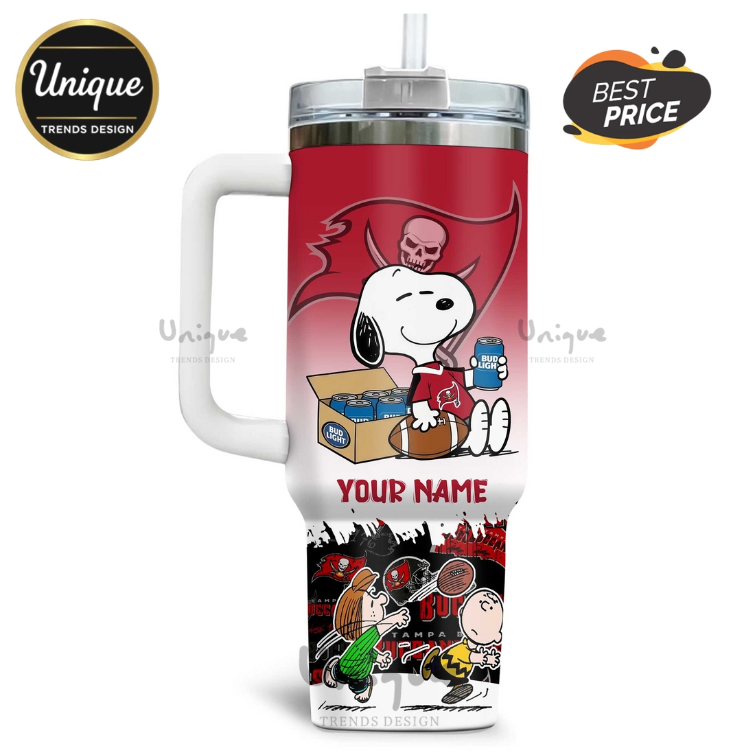 NFL Tampa Bay Buccaneers Snoopy and Woodstock Tumbler NFL Tampa Bay Buccaneers Snoopy and Woodstock Tumbler