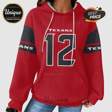 Nico Collins 12 Houston Texans NFL Waffle Knit Hoodie Nico Collins 12 Houston Texans NFL Waffle Knit Hoodie