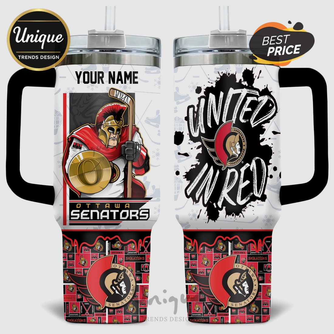 Ottawa Senators United In Red 40oz Stanley Style Tumbler Ottawa Senators United In Red 40oz Stanley Style Tumbler