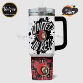 Ottawa Senators insulated tumbler with straw featuring team logo and the phrase
