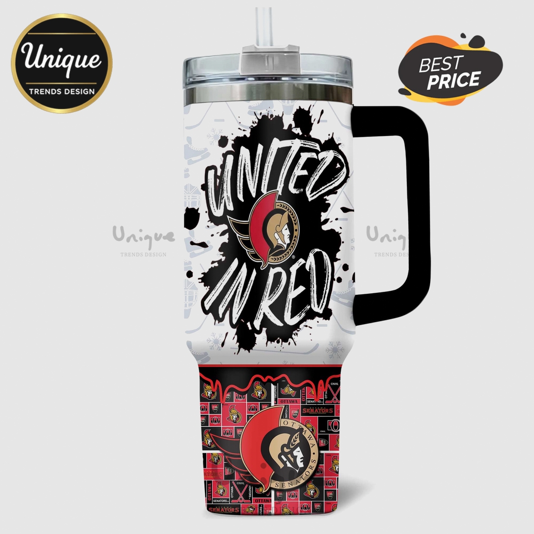 Ottawa Senators United In Red 40oz Stanley Style Tumbler Ottawa Senators United In Red 40oz Stanley Style Tumbler